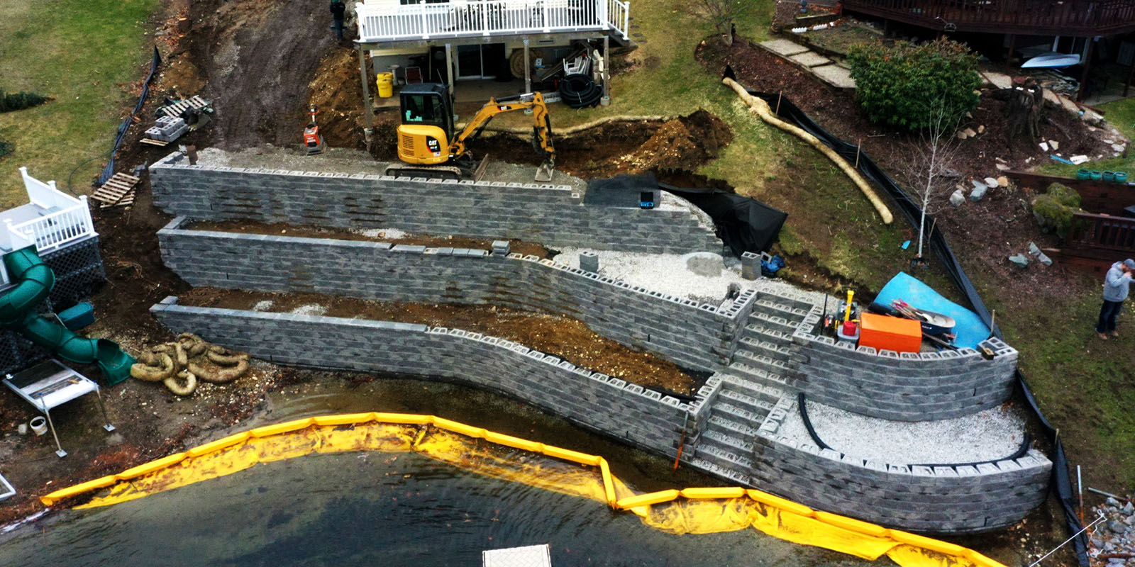 Complex retaining walls