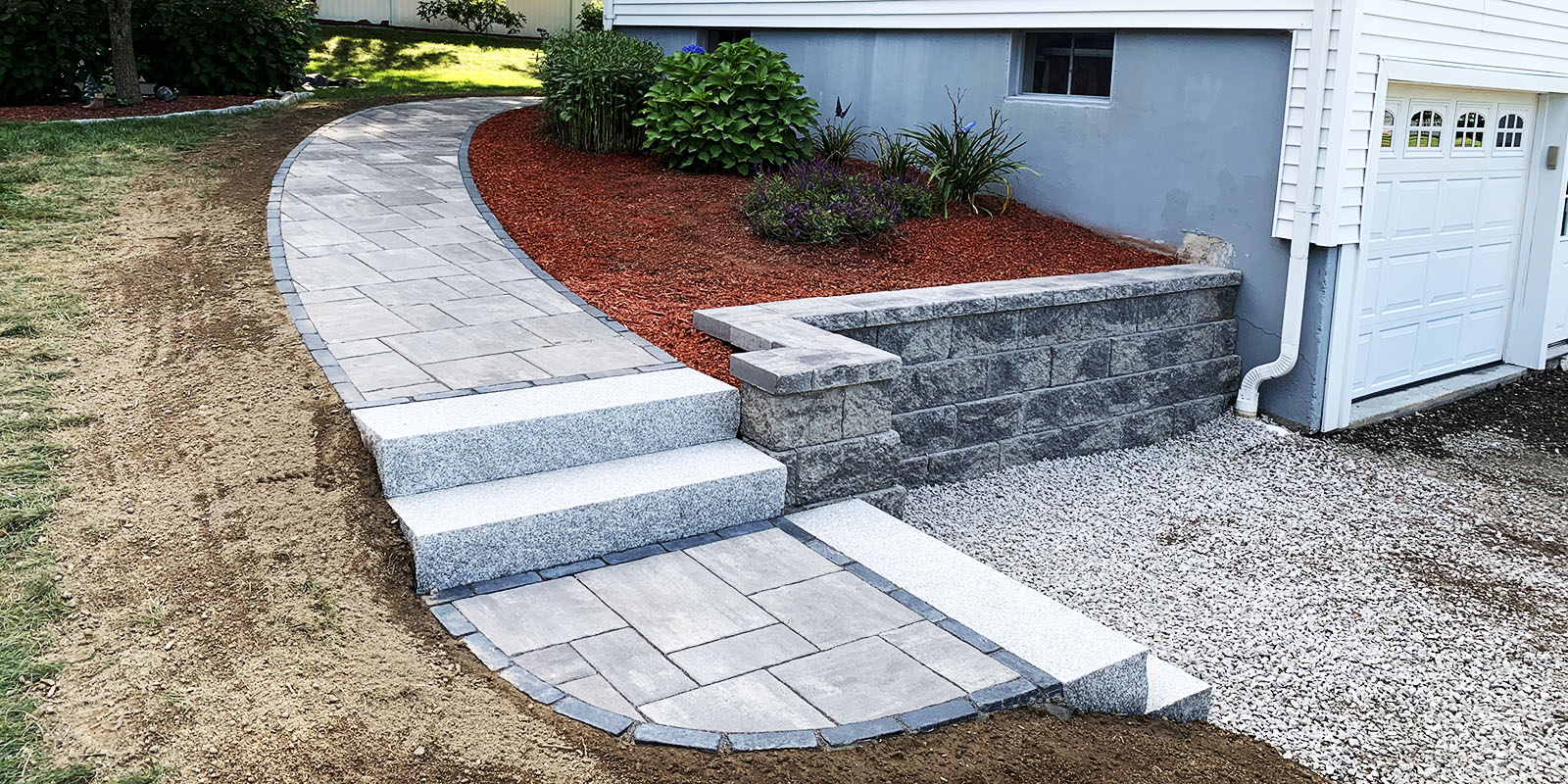 Retaining walls and walkways